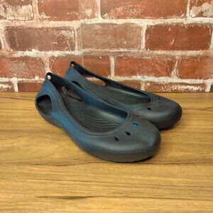 Crocs Womens Mary Jane Size 8 Slip On Black Flats